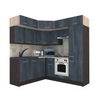 Bucatarie de Colt BIG GENA NEW DR. 180-210, Wenge / Decor 8509